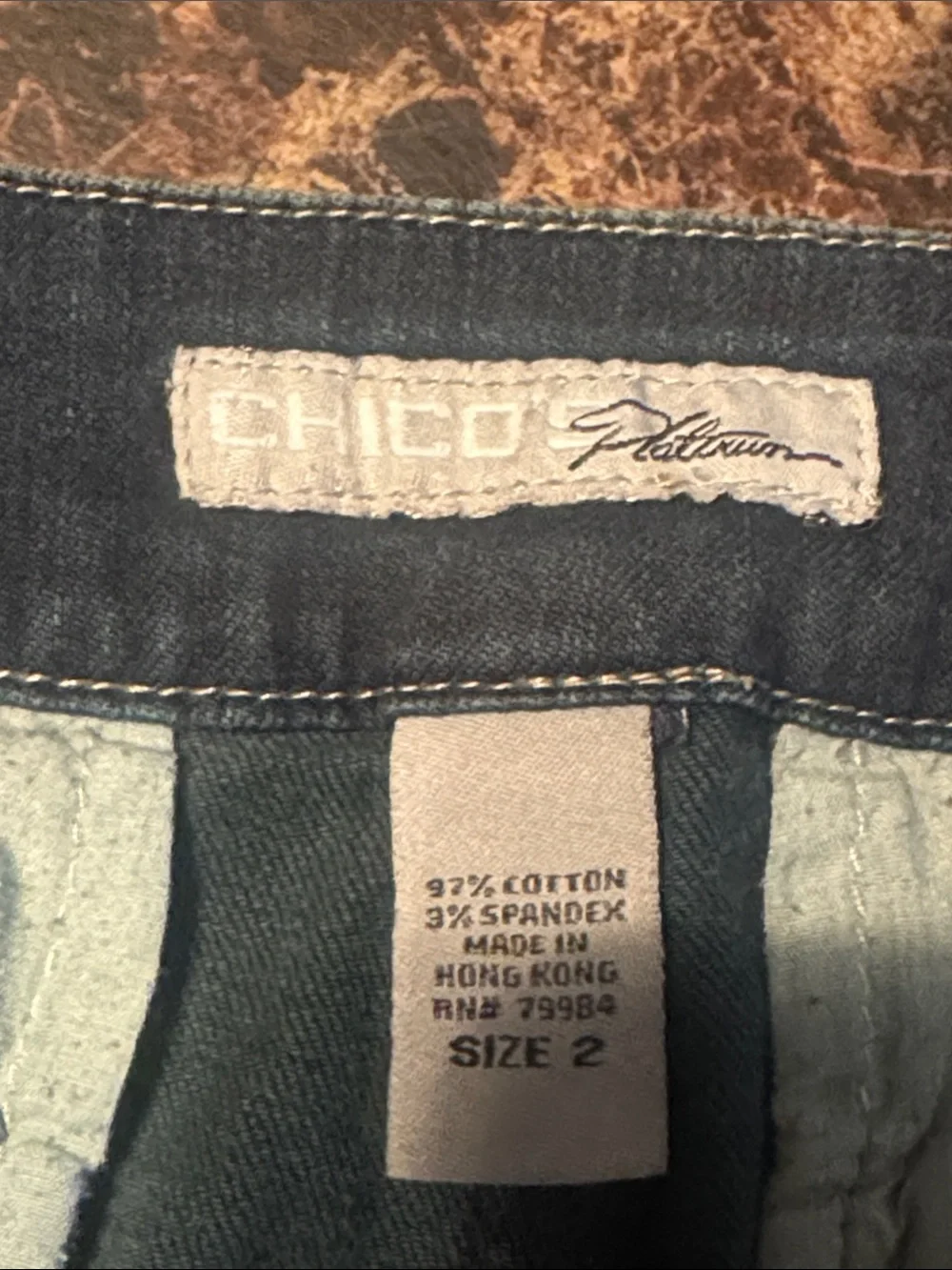 Chico's Platinum Dark Wash Denim Bermuda Shorts - Women’s Size L (12/14)